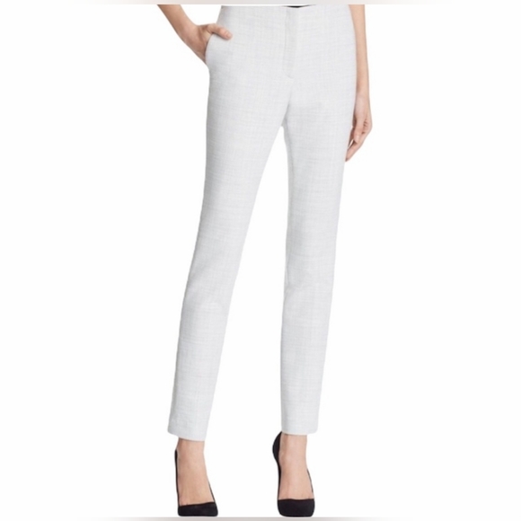 Theory Tennyson Pioneer Gray Stretch Twill Straight Leg Seamed Ankle Pant Size 8 - Picture 4 of 16